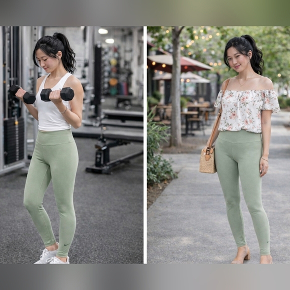 Nike Pants - NIKE Womens Light Green Leggings